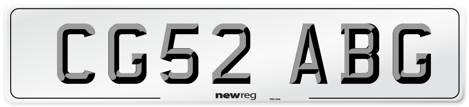 CG52 ABG Number Plate from New Reg